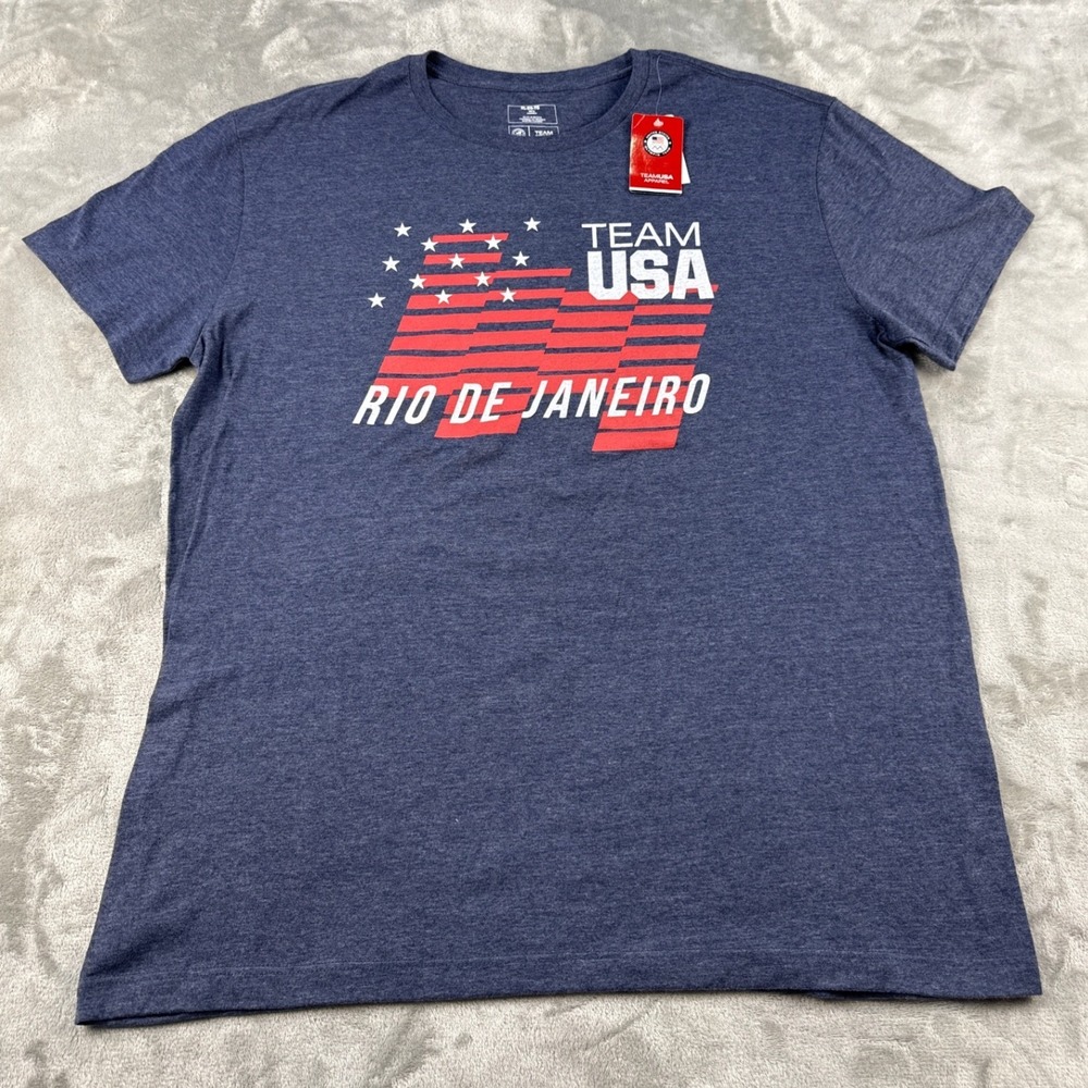 Express T-Shirt Mens XL Rio De Janeiro Team USA Blue Graphic NEW